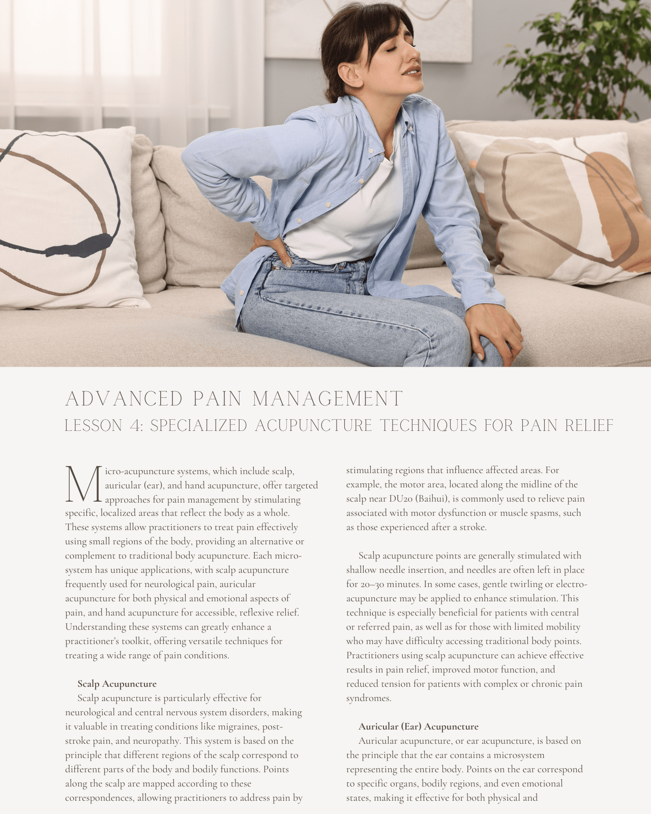 Advanced Pain Management: Advanced Acupuncture Insights and Techniques for Pain Relief - NCCAOM Approved Acupuncture Continuing Education, AOM General Hours, 12 PDA/CEU ACEU Masters continuing education florida california nccaom australia uk canada