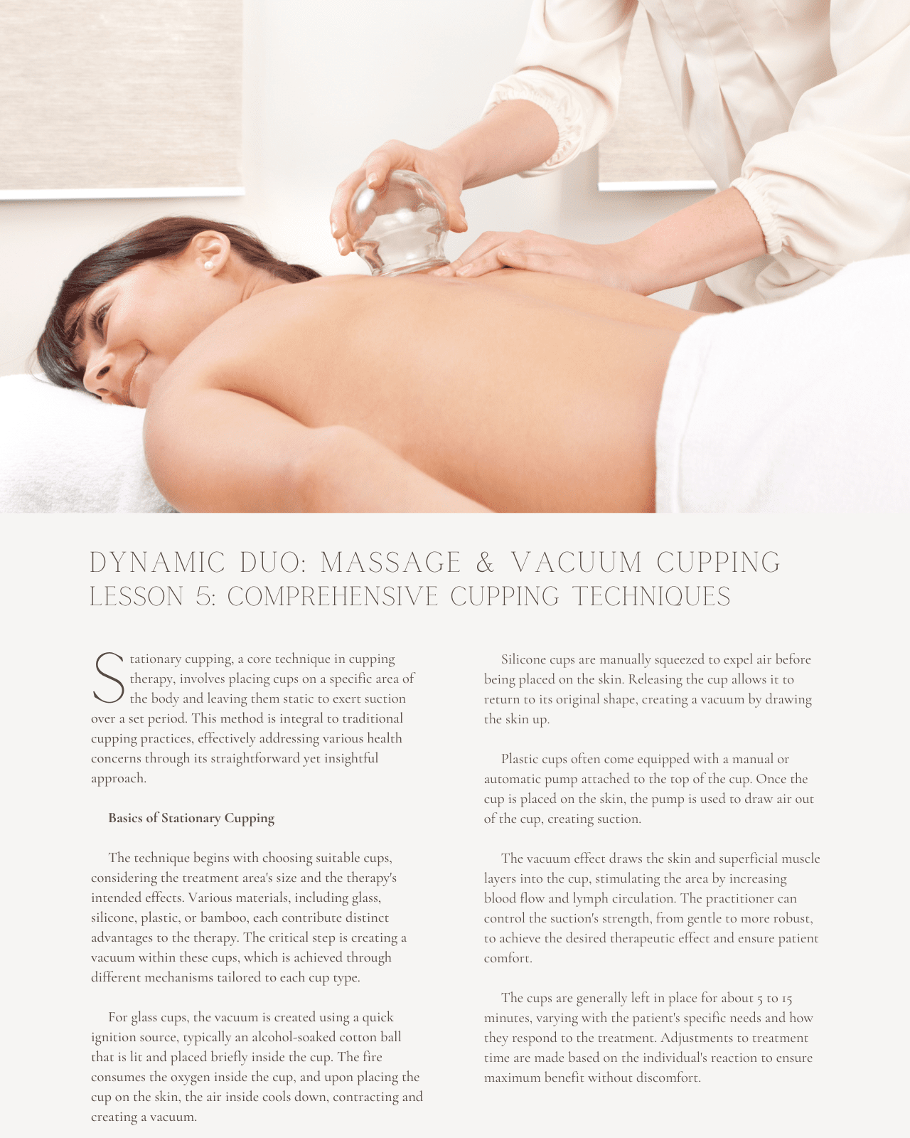 The Dynamic Duo: Massage & Vacuum Cupping for Pain Relief & Wellness - NCCAOM Approved Acupuncture Continuing Education, PE-CW, General Hours, 8 PDA/CEU ACEU Masters continuing education florida california nccaom australia uk canada