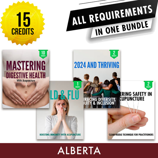Alberta Bundle 2: Full Registration Renewal - All Required Continuing Competency Program Credits in One Package, 15 CCP ACEU Masters continuing education florida california nccaom australia uk canada