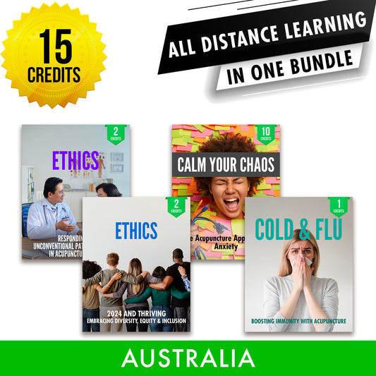 Chinese Medicine Board of Australia Bundle 1: Registration Renewal - Required Continuing Professional Development in One Package, 15 CPD ACEU Masters continuing education florida california nccaom australia uk canada