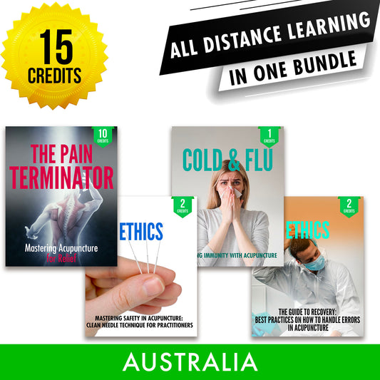 Chinese Medicine Board of Australia Bundle 2: Registration Renewal - Required Continuing Professional Development in One Package, 15 CPD ACEU Masters continuing education florida california nccaom australia uk canada