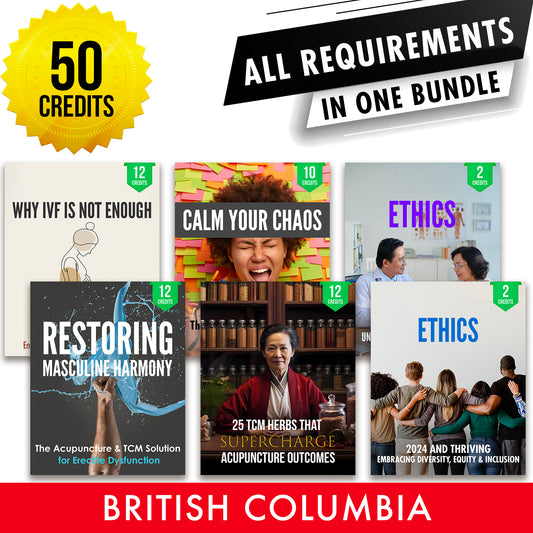 CTCMA of BC Bundle 1: Full Registration Renewal - All Required Continuing Education Credits in One Package, 50 Hours ACEU Masters continuing education florida california nccaom australia uk canada