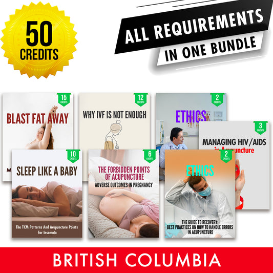 CTCMA of BC Bundle 4: Full Registration Renewal - All Required Continuing Education Credits in One Package, 50 Hours ACEU Masters continuing education florida california nccaom australia uk canada