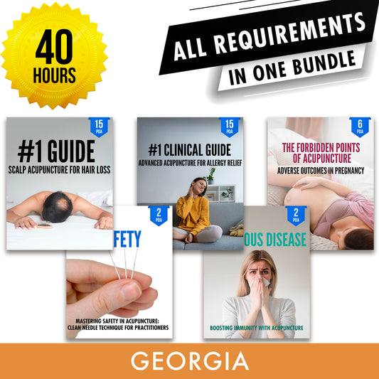 Georgia Bundle 1: Full Recertification - All Required Continuing Education Credits in One Package, 40 PDA/CEU Hours ACEU Masters continuing education florida california nccaom australia uk canada