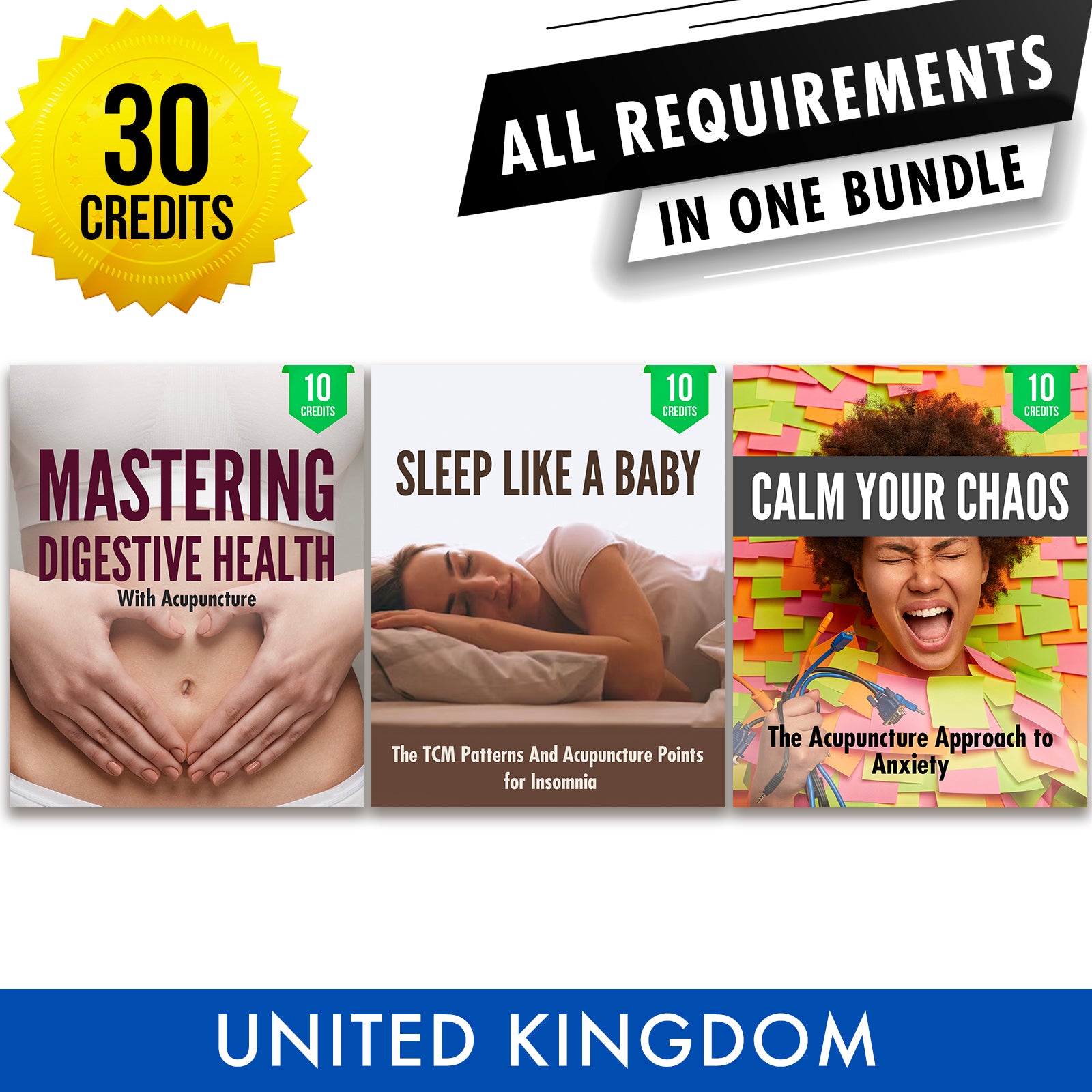 British Acupuncture Council Bundle 1: Full Registration Renewal - All Required Continuing Professional Development Credits in One Package, 30 CPD ACEU Masters continuing education florida california nccaom australia uk canada