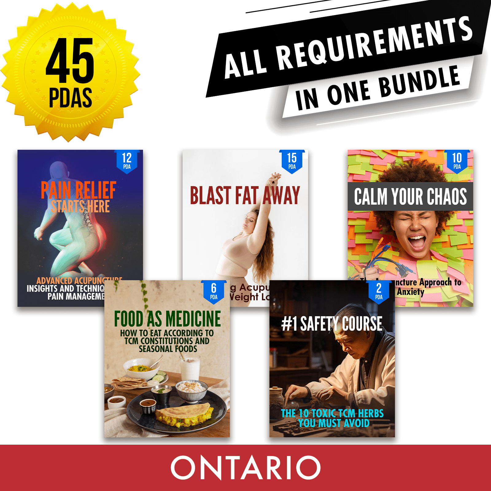 CTCMPAO Bundle 1: Full Registration Renewal - All Required Acupuncture Continuing Professional Development Activities in One Package, 45 PDA ACEU Masters continuing education florida california nccaom australia uk canada