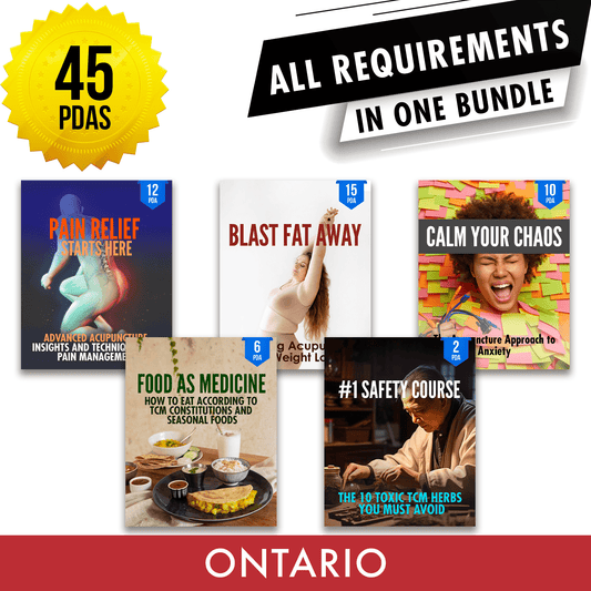 CTCMPAO Bundle 1: Full Registration Renewal - All Required Acupuncture Continuing Professional Development Activities in One Package, 45 PDA ACEU Masters continuing education florida california nccaom australia uk canada