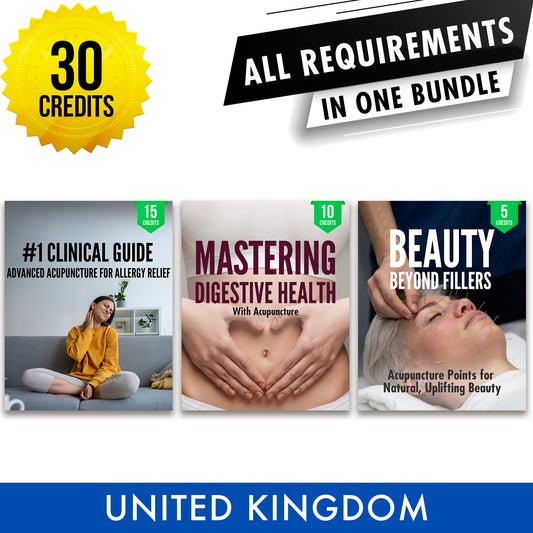 British Acupuncture Council Bundle 2: Full Registration Renewal - All Required Continuing Professional Development Credits in One Package, 30 CPD ACEU Masters continuing education florida california nccaom australia uk canada