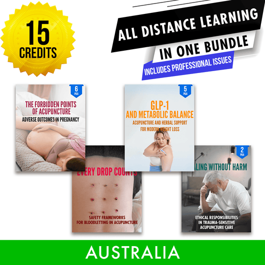 Chinese Medicine Board of Australia Bundle 2: *NEW FOR 2026/2027* Registration Renewal - Required Acupuncture Continuing Professional Development in One Package, 15 CPD ACEU Masters continuing education florida california nccaom australia uk canada