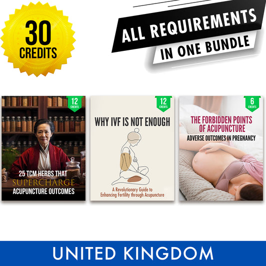 British Acupuncture Council Bundle 3: Full Registration Renewal - All Required Continuing Professional Development Credits in One Package, 30 CPD ACEU Masters continuing education florida california nccaom australia uk canada