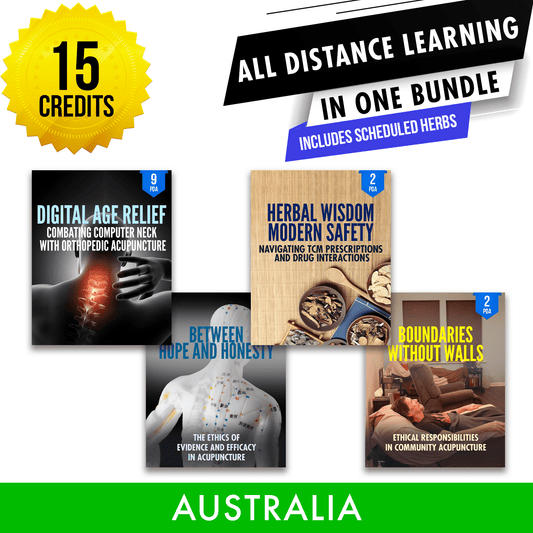 Chinese Medicine Board of Australia Bundle 3: *NEW FOR 2026/2027* Registration Renewal With Scheduled Herbs - Required Acupuncture Continuing Professional Development in One Package, 15 CPD ACEU Masters continuing education florida california nccaom australia uk canada