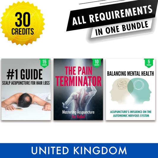 British Acupuncture Council Bundle 5: Full Registration Renewal - All Required Continuing Professional Development Credits in One Package, 30 CPD ACEU Masters continuing education florida california nccaom australia uk canada