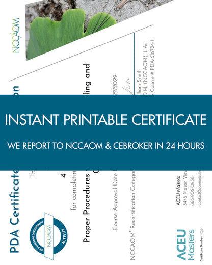 Informed Consent in Acupuncture Practice: Legal, Ethical, and Clinical Considerations - NCCAOM Approved Acupuncture Continuing Education, Ethics, Laws & Rules, 2 PDA/CEU ACEU Masters continuing education florida california nccaom australia uk canada