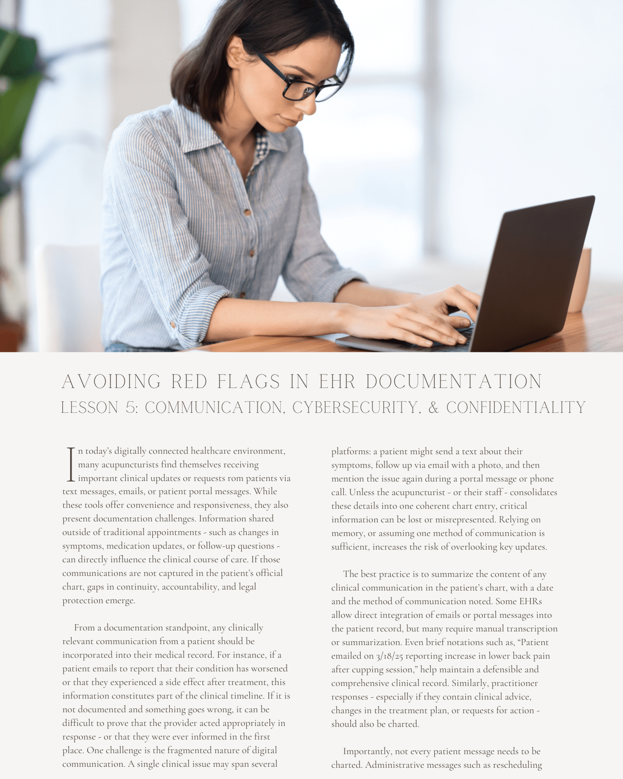 Chart Smart: Avoiding Red Flags in Electronic Health Record Documentation - NCCAOM Approved Acupuncture Continuing Education, AOM General Hours, 6 PDA/CEU ACEU Masters continuing education florida california nccaom australia uk canada