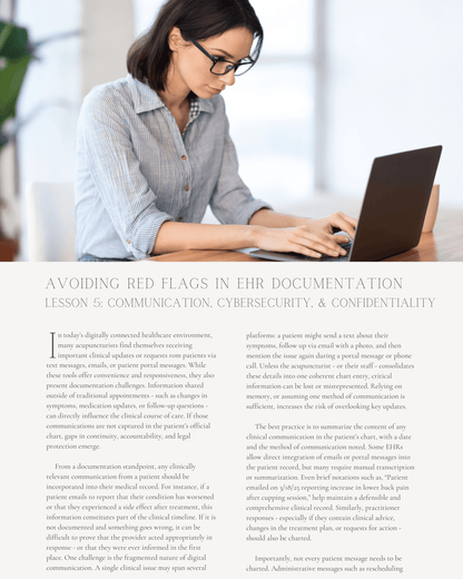 Chart Smart: Avoiding Red Flags in Electronic Health Record Documentation - NCCAOM Approved Acupuncture Continuing Education, AOM General Hours, 6 PDA/CEU ACEU Masters continuing education florida california nccaom australia uk canada