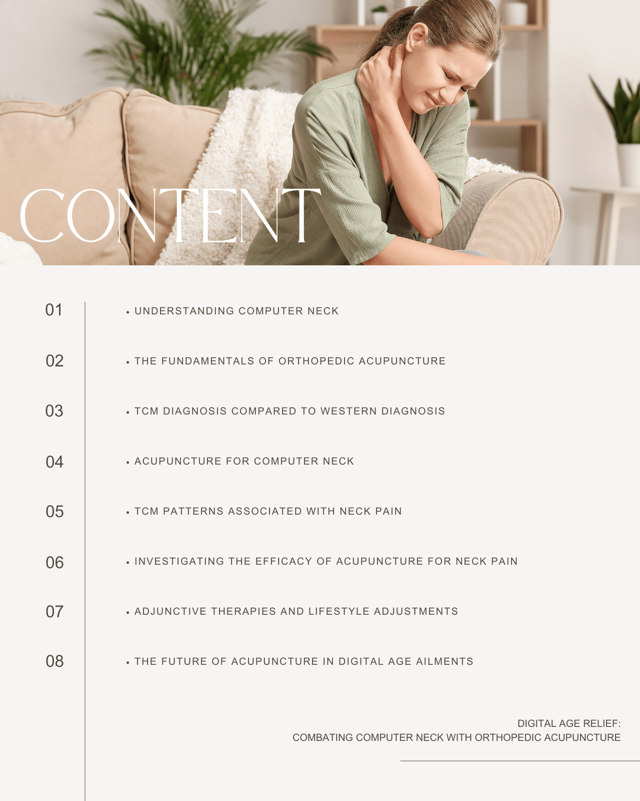 Digital Age Relief Combating Computer Neck with Orthopedic Acupunctur