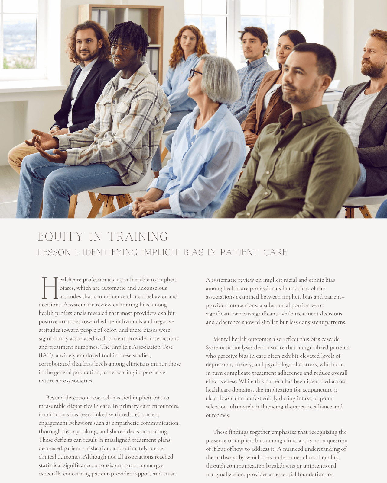 Equity in Training: Confronting Implicit Bias and Structural Racism in Traditional Chinese Medicine - NCCAOM Approved Acupuncture Continuing Education, Implicit Bias, 1 PDA/CEU ACEU Masters continuing education florida california nccaom australia uk canada
