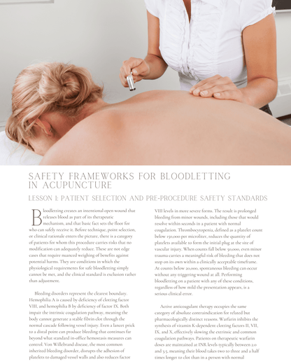 Every Drop Counts: Safety Frameworks for Bloodletting in Acupuncture - NCCAOM Approved Acupuncture Continuing Education, Safety, Medical Errors, 2 PDA/CEU ACEU Masters continuing education florida california nccaom australia uk canada
