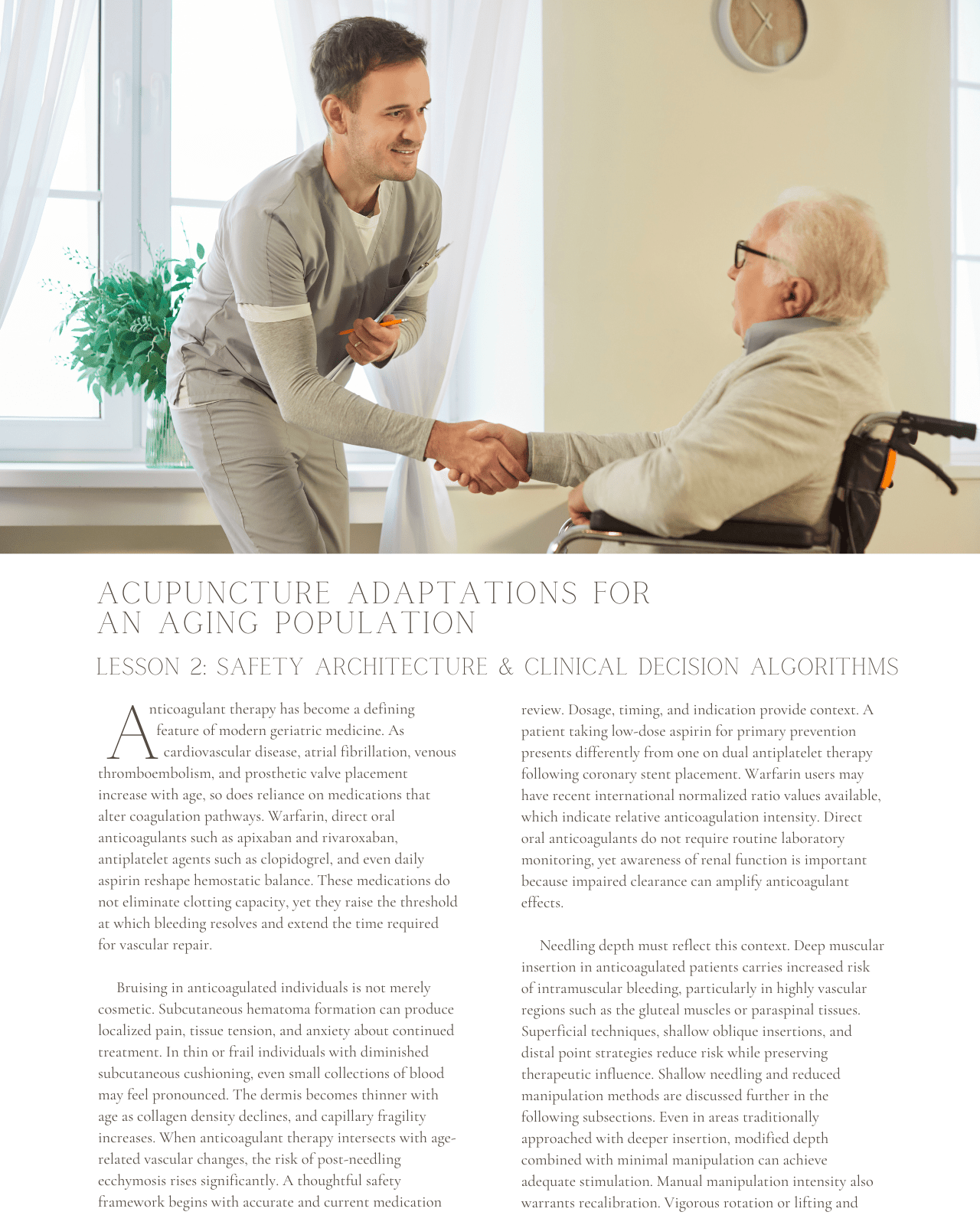 Geriatric Acupuncture: Acupuncture Adaptations for an Aging Population - NCCAOM Approved Acupuncture Continuing Education, AOM General Hours, 6 PDA/CEU ACEU Masters continuing education florida california nccaom australia uk canada