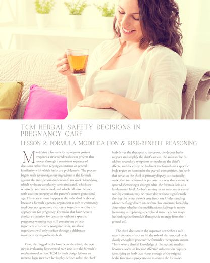 Prescribing for Two: TCM Herbal Safety Decisions in Pregnancy Care - NCCAOM Approved Acupuncture Continuing Education, Safety, 2 PDA/CEU ACEU Masters continuing education florida california nccaom australia uk canada