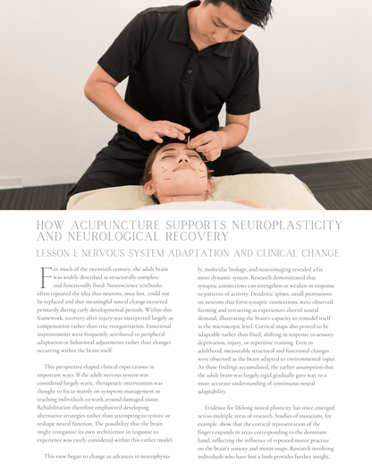 Rewiring the System: How Acupuncture Supports Neuroplasticity and Neurological Recovery - NCCAOM Approved Acupuncture Continuing Education, AOM, Biomedical Sciences, 5 PDA/CEU ACEU Masters continuing education florida california nccaom australia uk canada