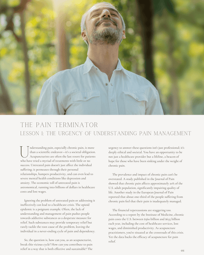 The Pain Terminator: Mastering Acupuncture for Relief - Florida Board of Acupuncture Continuing Education, 10 CEU ACEU Masters continuing education provider