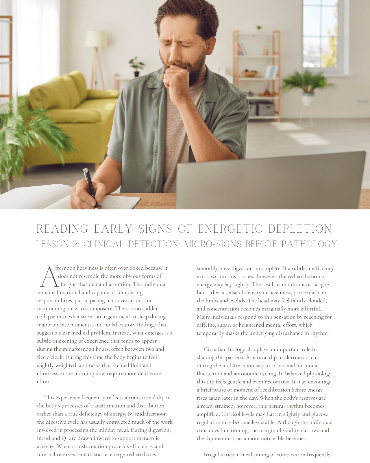 The Subtle Body at Work: Reading Early Signs of Energetic Depletion - NCCAOM Approved Acupuncture Continuing Education, AOM General Hours, 7 PDA/CEU ACEU Masters continuing education florida california nccaom australia uk canada