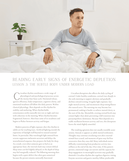 The Subtle Body at Work: Reading Early Signs of Energetic Depletion - NCCAOM Approved Acupuncture Continuing Education, AOM General Hours, 7 PDA/CEU ACEU Masters continuing education florida california nccaom australia uk canada