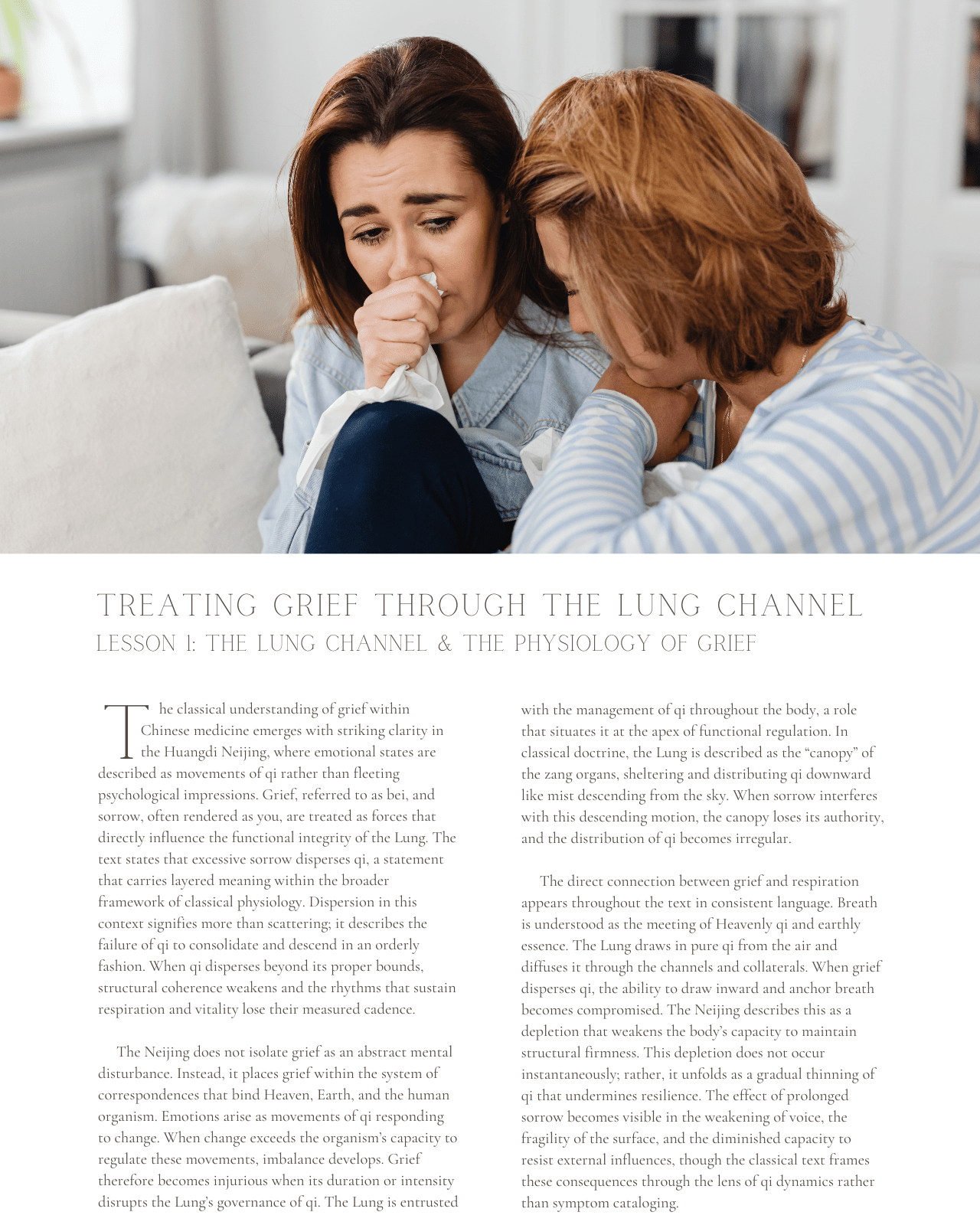 Treating Grief Through the Lung Channel: A Holistic Guide - NCCAOM Approved Acupuncture Continuing Education, AOM General Hours, 4 PDA/CEU ACEU Masters continuing education florida california nccaom australia uk canada